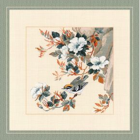 RIOLIS - Majestic Song 1573, Floral Cross Stitch Kits 15¾"x15¾, Cross Stitch Kits for Beginners & Advanced, Crossstitching Kits Adult, Counted Stitching Kits, Flowers Embroidery Kit