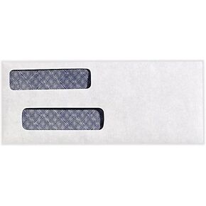 Check Double Window Envelopes (3 5/8" x 8 3/4") - 24lb. Bright White (500 Qty.) | Perfect for Tax Season, Quickbooks Invoices and Accounting Mailings | 24lb Paper | 57633-500