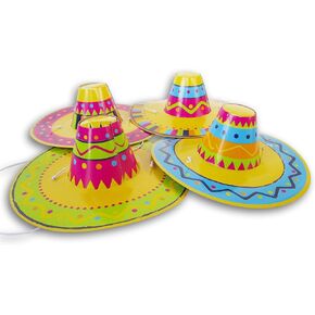 مجموعة من أربعة (4) مصغرة sombreros للحرف اليدوية ، تزيين وأكثر ، أسود