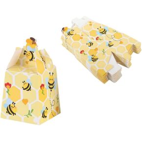 Kupoo 50 PCS Bumble Bee Candy Joxes Beehive Gift Box Bumble Bee Boe Boxes صناديق الحلوى لزخارف عيد ميلاد الطفل دش الطفل