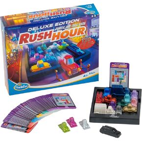 ThinkFun Rush Hour Deluxe - لعبة منطق Gamer | التنقل في 120 تحديات المرور مع Limo Edition Collector وتصميم المعادن | الأعمار 8+