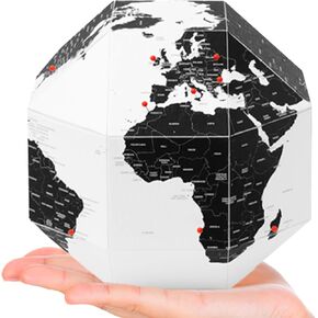Dearworld ، The Pinnable Globe مع 50 دبابيس ، خريطة ثلاثية الأبعاد للمنزل ، ديكور الأعمال والمكاتب ، ورقة سميكة عالية الجودة ، تجمع في ثوان ، هدية مثالية للمسافرين (العالم مع أسماء البلد ، XS)