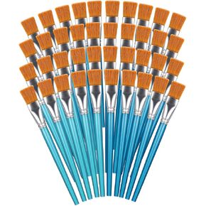 40 PCS فرش الطلاء للطلاء الأكريليكي ، فرش الطلاء الكبيرة ، فرش الطلاء الاصطناعية بالألوان المائية بشكل كبير مع مقبض خشبي للاكريليك ، الألوان المائية ، والزيت ، والحرف ، وفن جسم الوجه