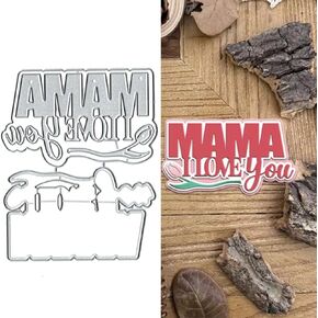 Mother's Day Mama Frame Dies Cuts Metal Cutting Dies Cut Stencils for DIY Scrapbooking Album Decorative Embossing Paper Card Making