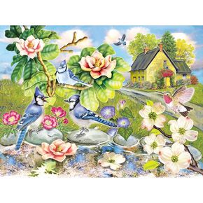 1000 Piece Puzzle for Teens and Adults – Challenging, Difficult, Hard Jigsaw – Rosiland Solomon Jaytalk Under Magnolias – Colorful Bird Art Puzzle 27x20 Inches