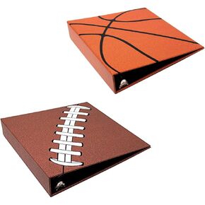 Allstarpaperz Pigskinz & Hoopz Binder Bundle | يبدو ويشعر وكأنه كرة قدم حقيقية وكرة السلة | مثالي للأطفال الذين يحبون الرياضة | جامعي البطاقات