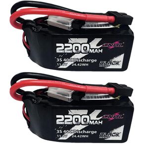 CNHL 2200MAH 3S LIPO Battery 40C 11.1V Shorty Lipo بطارية مع XT60 قابس للطائرة RC Airplane Car Helicopter FPV Drone Truggy Truck (2 عبوات)