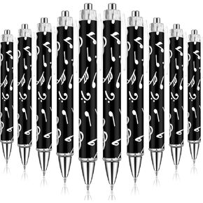 Spakon 32 Pcs Musical Note Ballpoint Pens Music Themed Novelty Gifts for Teachers Students 1.00 mm Black Ink Smooth Writing Pens School Office Supplies for Birthday Graduation Gifts