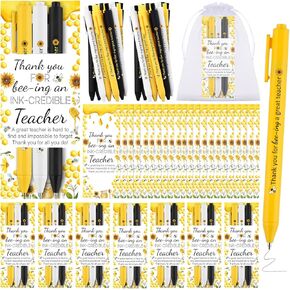 36 مجموعة من هدايا تقدير المعلم Bulk 108 PCS Honey Bees Point Propens Arractable Work Ballpoint Pen Sunflower Part