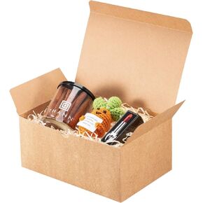 Unicopak 6 Pack 9x6x4 صناديق الهدايا صناديق هدايا بنية مع أغطية للهدايا Kraft Boxes بشكل كبير للهدايا