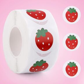 ملصقات الفراولة 500pcs ، ملصقات فاكهة لطيفة ورقة مكافأة لمكافأة الوجه لمكافأة الوجه الملصق