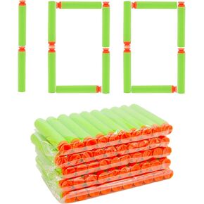 Walwal 100 PCS Suction Darts Foam Bullet Bullet Pack - متوافق مع N -Strike ، معامل ، سلسلة Accustrike Elite - ذخيرة رغوة آمنة للأطفال والمراهقين والبالغين (الأخضر)