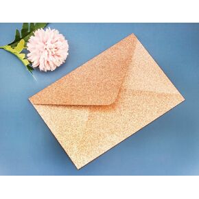 Lucky Star 25 PCS A7 Dark Rose Gold Glitter Glitter ، 5.35 × 7.7 بوصة ، مثالية لحفلات الزفاف 5 × 7 ، وبطاقات دعوة ، ودعوة عيد الميلاد
