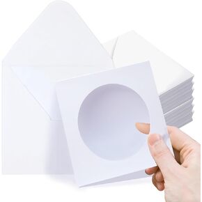 30PK Circle Window بطاقات تحية فارغة مع الأظرف ، وبطاقات هدايا بطاقات البطاقات المطوية ملاحظات العمل لحفل الزفاف DIY ، ودعوات أعياد الميلاد ، والحرف - 6 × 6in