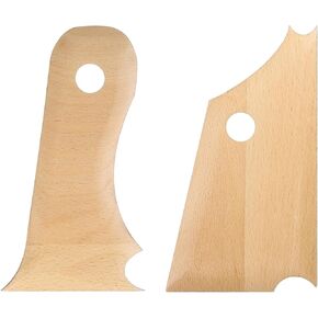 Harfington 2pcs Pottery Ribs أدوات التشذيب الزان profution foot foot shaper muture mist beech wood for نحت السيراميك الطين