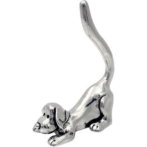 Dog Stretching Ring Holder (Pewter) Yoga Pose