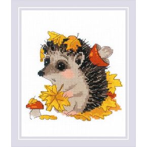 RIOLIS - The Leaf Gatherer 1882, Cross Stitch Kits 5,91" x 7,09", Cross Stitch Kits for Beginners & Advanced, Crossstitching Kit Adult, Embroidery Counted Stitching Kit