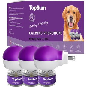 Pheromone Diffuser for Dogs: Premium Dog Calming Diffuser - Calming Pheromones for Dogs - Dog Appeasing Pheromone - Pet Calming Diffuser, 3 Pack (Purple)