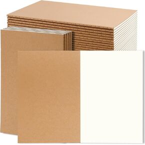 24 Pack Blank Kraft Notebooks ، 5.5 × 8.3 بوصة دفتر ضباط ، مجموعة مجلة السفر ، دفتر Noter A5 Kraft للكتابة ، الورق غير المبطن ، 60 صفحة 30 ورقة ، مجلات للطلاب المسافرين