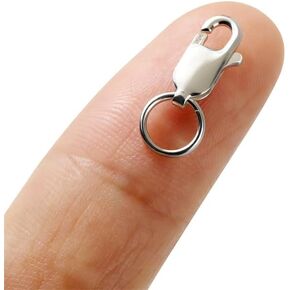 925 Sterling Silver Rectangle Lobster Clasps Clasps Open Jump Ring Hypoallergenic Nickel Free for DIY Making.