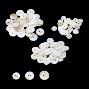Semetall Pearl Button 100pcs,White Genuine Mother of Pearl Buttons Set,Natural Pearl Shell Buttons for DIY Sewing Crafts, Clothes(15mm,2 Holes)