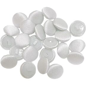 50pcs أزرار القماش الساتان مع عرقلة وزرارة الزفاف فستان زفاف فستان بلوزة بلوزة حفلة موسيقية وفستان رسمي (أبيض نقي)