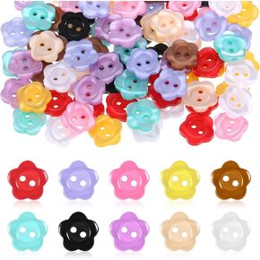100 PCS 1/2 بوصة أزرار زهرة مستديرة 12.5 مم صغير 2 الأزرار الثقوب زر الراتنج خياطة زر متنوع زر استبدال الخياطة الملونة لمشاريع صياغة DIY ديكورات التريكو ملحقات الملابس