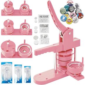 Photo Magnet Making Machine, Button Press Machine for 2 Inches / 50mm Square Fridge Magnetic Stickers, 100 Sets of Button Maker Supplies, Badge Maker Kit for Home School DIY Crafts, Business (Blue)