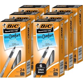 BIC Round Stic Grip 144ct Blk