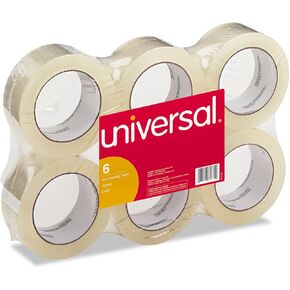 Universal Unv63000 3 in. Core 1.88 in. x 60 yds. شريط ختم مربع للأغراض العامة - Clear (6/Pack)