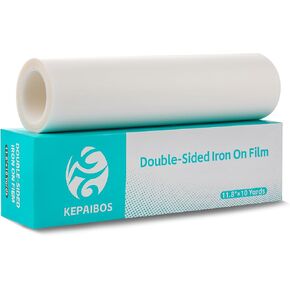 Double-Sided Iron-On Adhesive Film for Sewing & Crafts, 11.8 Inches x 10 Yards, Heavy Duty, Elastic Fusible Interfacing with Backing Paper, Heat Bond Fabric Glue for Applique & Hemming