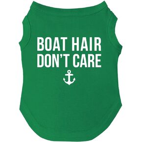 Boat Hair Don't Care Dog Tee Shirt Sizes for Puppies, Toys, and Large Breeds (Red, X-Large 1012)