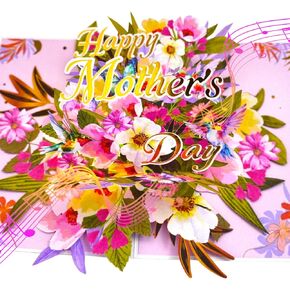 Ribbli Mothers Day Card, Light and Musical Mothers Day Card, Pop Up Happy Mother's Day Gift, 8.3"x5.8" with Envelope