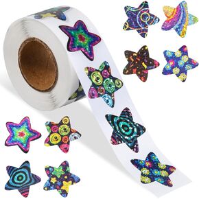 500 PCS Space Star Star For Kids مكافأة ، ملونة Pentagram الملونة ذاتية اللصق اللامع ملصقات الكوكب الملصقات القعادة تلصق الأطفال مكافأة لفة لمعلم الفصل الدراسي في المنزل (1 "لكل منهما)