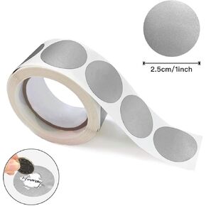 300 PCS 1 "Round Scratch Off Roll ، ملصقات Wmiwulien Circle Scratch-Off ، ملصقات DIY اللاصقة للمادة بين الجنسين تكشف عن برنامج مكافأة التذاكر السريع من الفائز بجائزة الفائز ، بطاقة السحب (الذهب)