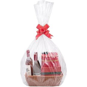 Awpeye Clear Basket Bags, 10 Pack, Clear Cellophane Wrap Bags for Baskets & Gifts 2 Mil Thick 20x20 Inches