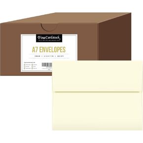 A7 Cream Envelopes (5 1/4" x 7 1/4") – Fits 5 x 7-inch RSVPs, Wedding Invitations, Greeting Cards, Photos and Announcements - Off-White/Natural Color - Strong Gummed Seal - Bulk Pack of 250 Envelopes
