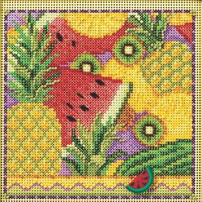 Mill Hill Summer Fruit Beded Cross Cross Stitch Kit Butons & Beads 2024 Spring Series MH142413 ، Small