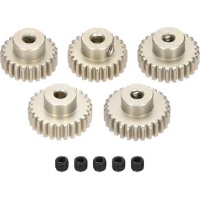 5Pcs M0.6 Pinion Gear Set 23T 24T 25T 26T 27T for 3.175 mm Shaft Aluminium Alloy Pinion Gear with Screws for RC Motor