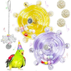 Kathson 6 PCS Bird Toys for Parakes ، Parrot Spinner Toy Colorful Parakeet Toys Wheel Puzzle Toys Toys Interactive Spinning Wheel Ball و Chew Call for Cockatiel ، Budgerigar ، Conure ، Lovebirds