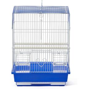 منتجات Prevue Pet Pet Flat Plat Econome Parakeet و Small Bird Bird مع سلك أبيض ، قاعدة بلاستيكية زرقاء ذات صينية قابلة للإزالة