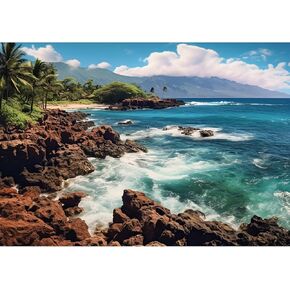2000 Piece Jigsaw Puzzle for Adults – Challenging Hawaiian Beach Scene Puzzle, Recycled Paper Puzzles 2000 Pieces for Adults,Sturdy Glossy Pieces,Perfect for Relaxing & Game Nights (39 x 28 in)