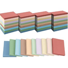 Sticky Notes, 1.5x2 inches, 50 Pads, Vintage Mini Self-Stick Note Pads, 10 Colors Small Sticky Pads, Perfect for Office, Study, and Home Life Organization, 50 Sheets/Pad Total 2500 Sheets