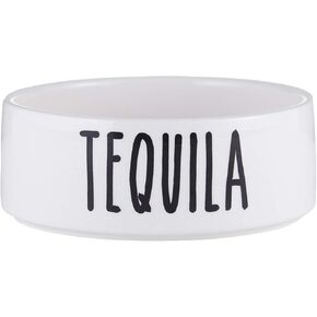 47th و Main White Ceramic Pet Pet Legh Hand-Telded Hand ، Small ، Tequila