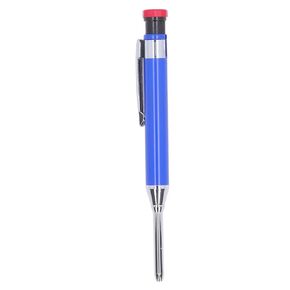 Mechanical Carpenter Pencil, Mechanical Carpenter Pencil Heavy Duty with Sharpener Long Nose Deep Hole for Woodworking Construction Carpenter Scriber(Blue)