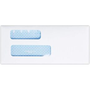 LUXPaper Quality Park #9 Double Window Envelopes | Security Tint | Redi-Seal | 3 7/8" x 8 13/16" | Bright White | 24lb. Text | 50 Qty