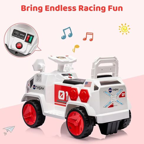 Kids Ride-On Car,Electric Toy for Kids,Mars Rover Adventure,W/Flash Lights, Music,Radar Rocket Sound & Flash Lights,Easy Control Electric Toddlers Car for Indoor/Outdoor Use,Pink in Saudi Arabia