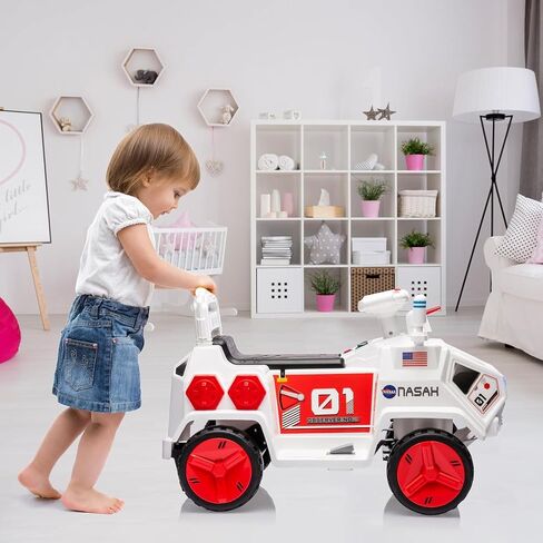 Kids Ride-On Car,Electric Toy for Kids,Mars Rover Adventure,W/Flash Lights, Music,Radar Rocket Sound & Flash Lights,Easy Control Electric Toddlers Car for Indoor/Outdoor Use,Pink in Saudi Arabia