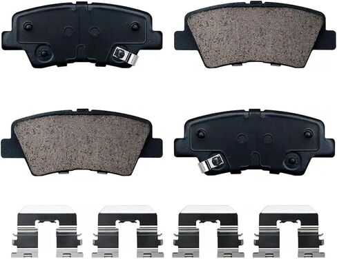 HYFTJYZ Front Ceramic Disc Brake Pads For 2000-2006 Nissan Sentra - 1989-1998 240SX - 1990-1992 Stanza - 1991-1993 INFINITI G20 Axxess with Hardware Kits 4PCS (HZ-462) in Kuwait