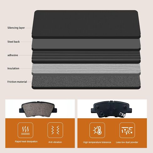HYFTJYZ Front Ceramic Disc Brake Pads For 2000-2006 Nissan Sentra - 1989-1998 240SX - 1990-1992 Stanza - 1991-1993 INFINITI G20 Axxess with Hardware Kits 4PCS (HZ-462) in Kuwait